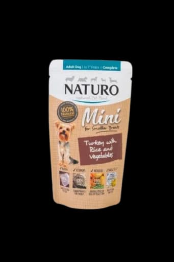 Naturo Ração úmida de peru e arroz para cães de raça miniatura
