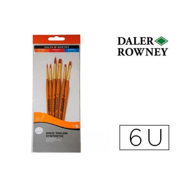 Daler Rowney Pincéis Simply Art Cabo Dourado Blister 6 Unidades