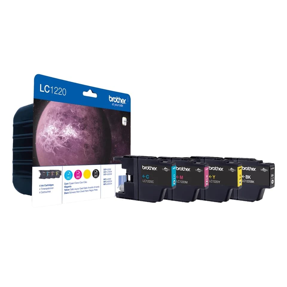 Tinteiro Brother LC1220VALBP Pack 4 Cores Preto Ciano Magenta Amarelo