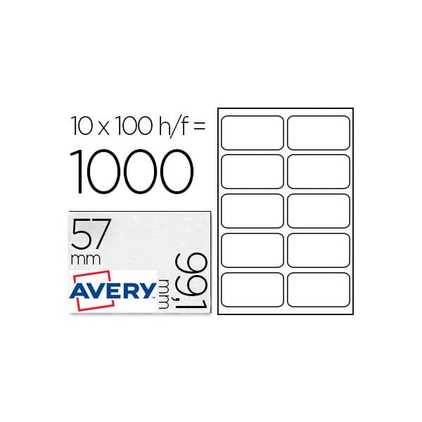 Avery Etiquetas Laser Caixa 100 Fls 1000 Ud 99,1X57 With - L7173B-100