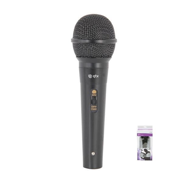 QTX Microfone de Mao Dinamico Preto DM11B