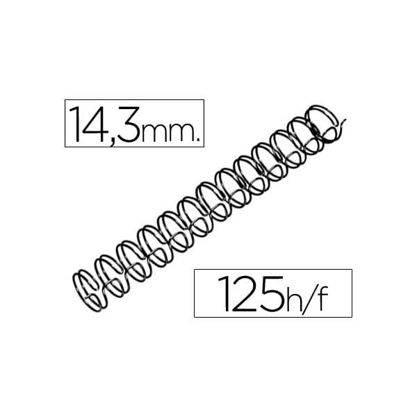 GBC Espiral Wire n 9 3:1 14.3mm 125 Fls Preto - RG810910