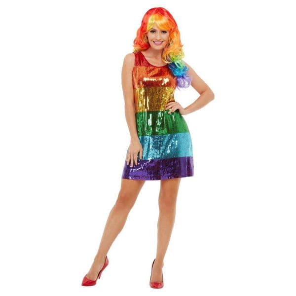 Smiffys Fato Rainbow Glitter Tamanho S