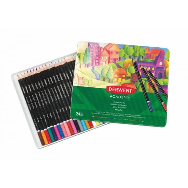 Derwent Caixa Lápis de Cor Academy 24 Cores Metal - 661659