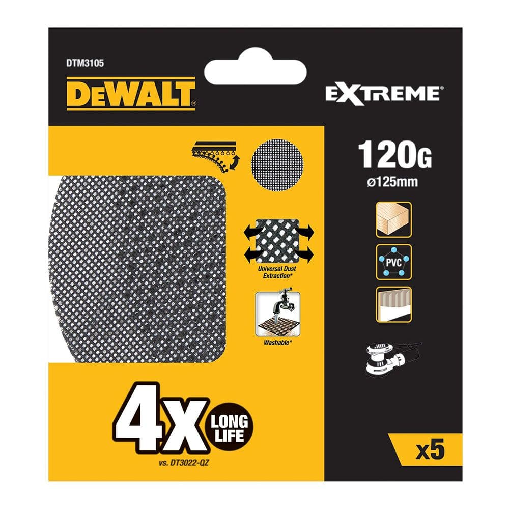PACK DE 5 LIXAS DE MALHA Ø125MM GRÃO: 120 PARA LIXADORAS ROTOORBI