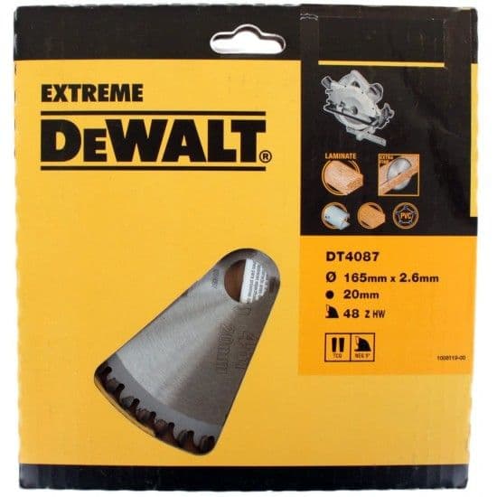 Lâmina para serra circular portátil 165x20mm 48D refª DT4087-QZ DEWALT