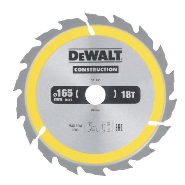DeWALT 165X20MM 18D