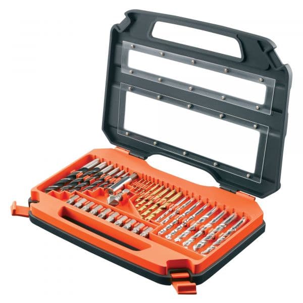 Black+Decker Conjunto de Brocas e Pontas de Aparafusar A7231-XJ Easy Grip 76 Peças
