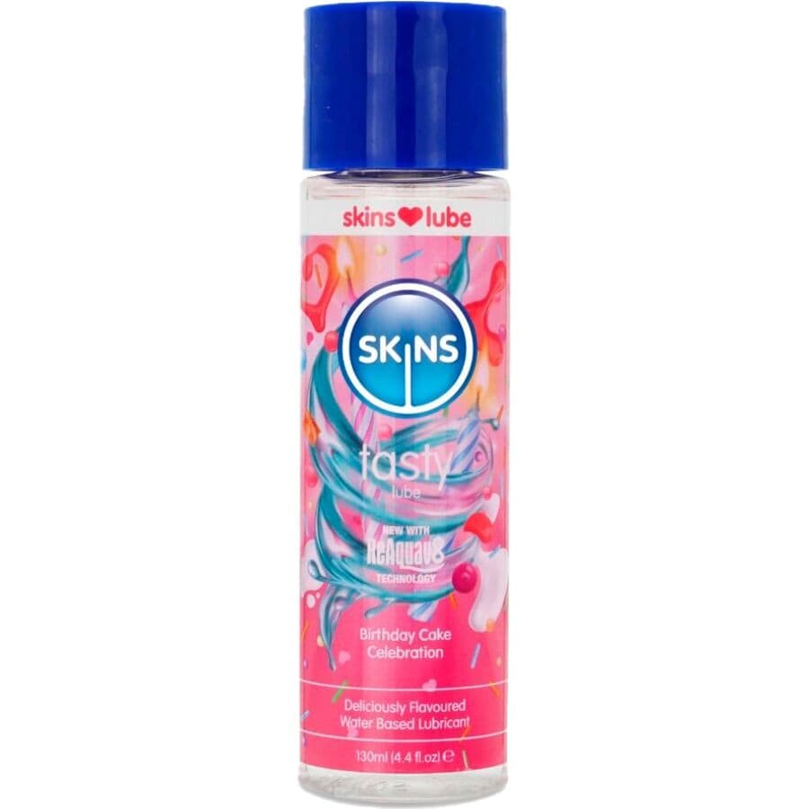 Skins Lubrificante Saboroso Bolo de Aniversário 130ml