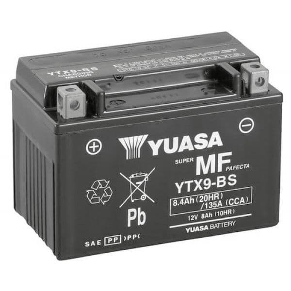 Yuasa Bateria Auxiliar 12V 8,4Ah, Terminal Positivo à Esquerda - YTX9-BS
