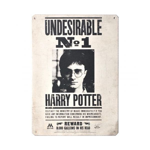 Placa Metálica Harry Potter: Undesirable No.1