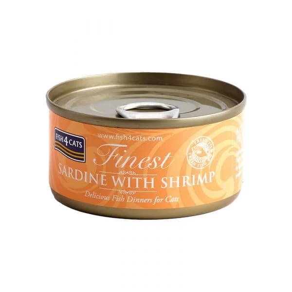 FISH4PETS F4C Finest Sardinha com Camarões 70g