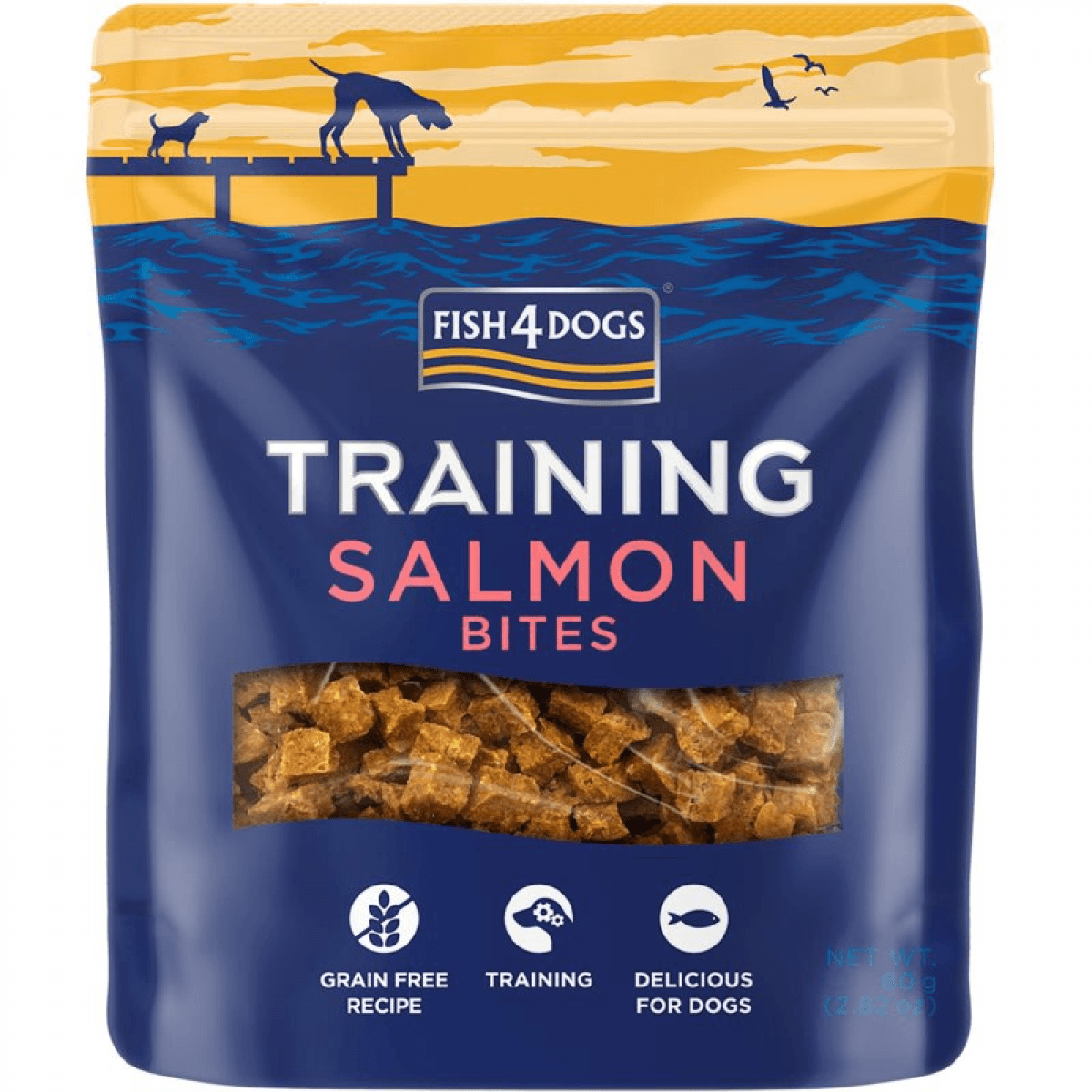 FISH4PETS F4D Training Adulto Pedaços de Salmão 80g