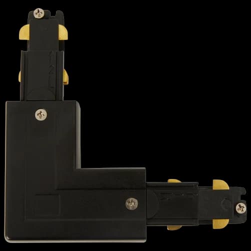 Conector e L Direita Negro para Calha Electrificada de 3 Linhas