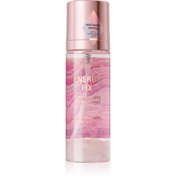 Makeup Revolution Crystal Aura Energy Fix Spray Fixador com Água de Rosas 85 ml