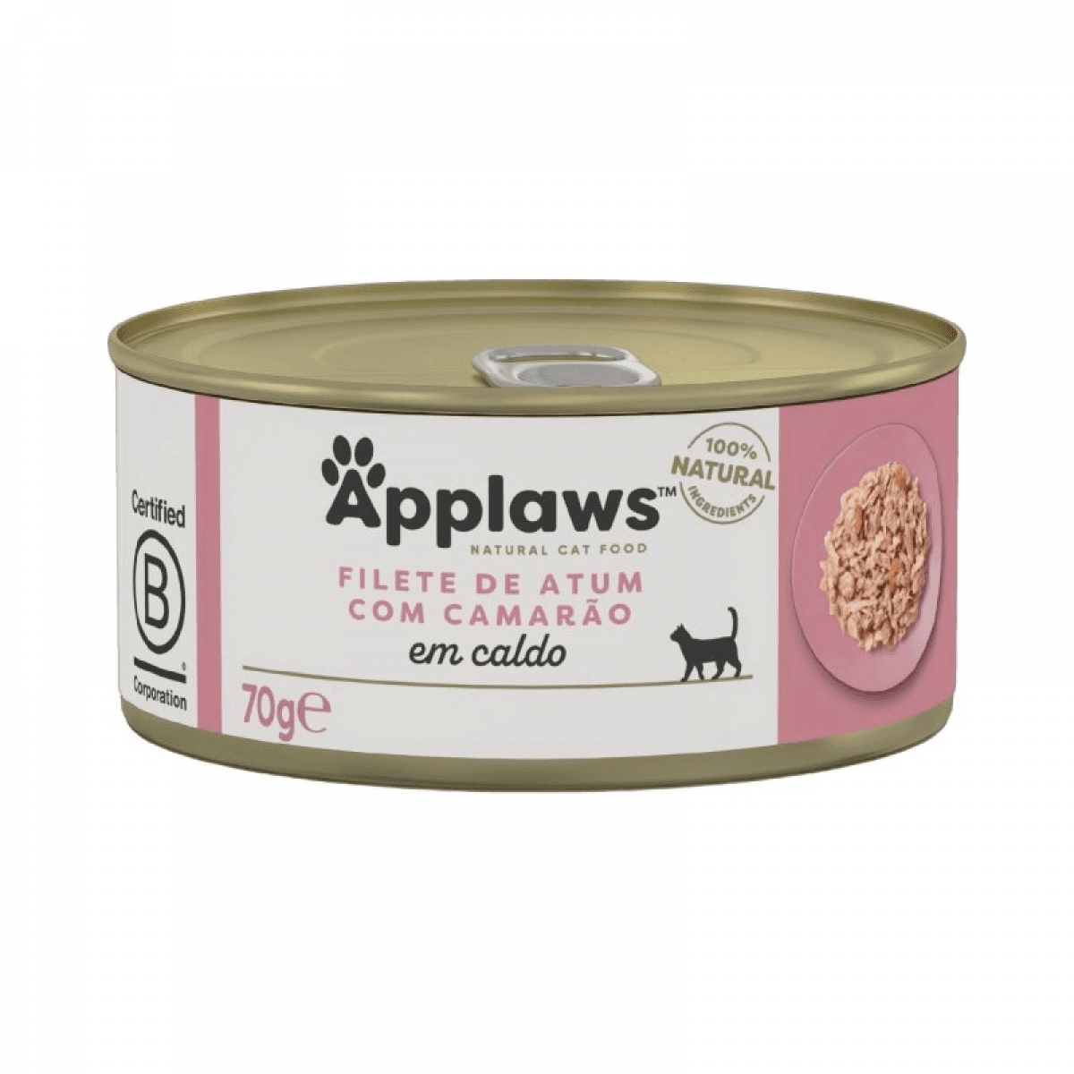 Ração Húmida Applaws Natural Tuna Fillet & Prawn Cat 70g