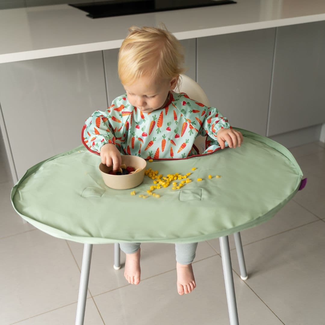 Tidy tot kit babete e tabuleiro verde sálvia