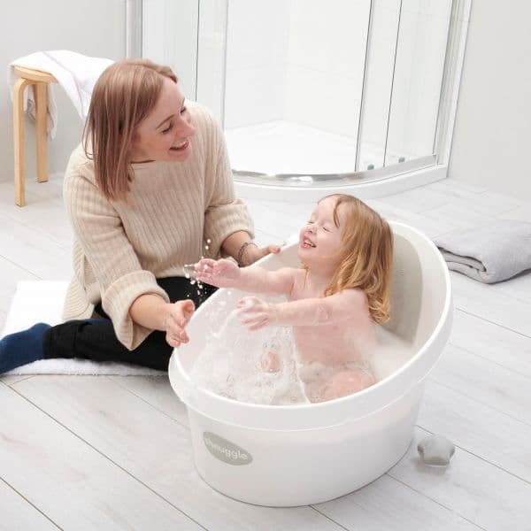 Shnuggle Banheira Ergonómica Xl Branco Com Encosto Cinza