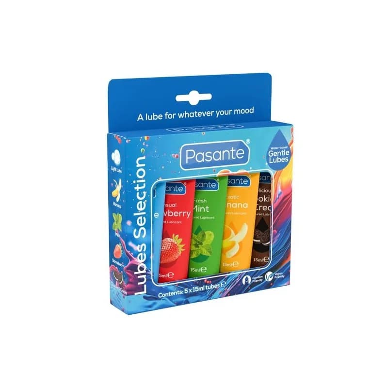 PASANTE - PACK LUBRIFICANTES SABORES SORTIDOS 5 UNIDADES X 15 ML