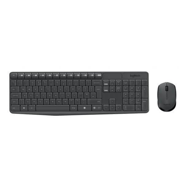 Teclado Logitech MK235 - Conjunto de e Rato - sem Fios - 2.4 Ghz - Alemão 920-007905 - 920-007905