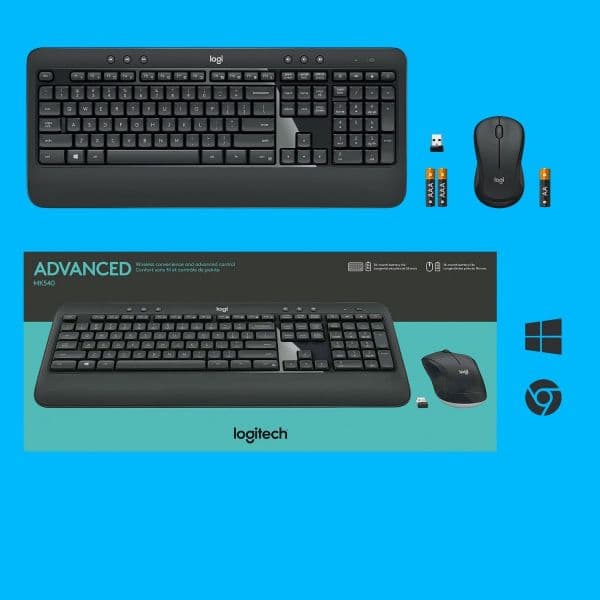 Teclado Logitech MK540 Rato Sem Fios QWERTZ Swiss / Checo Preto e Branco