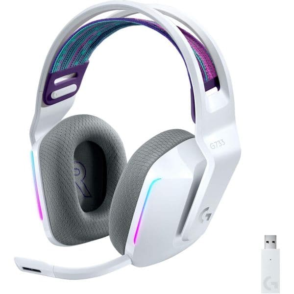 Logitech G733 Headset Gaming Wireless Lightspeed RGB Branco - 981-000883