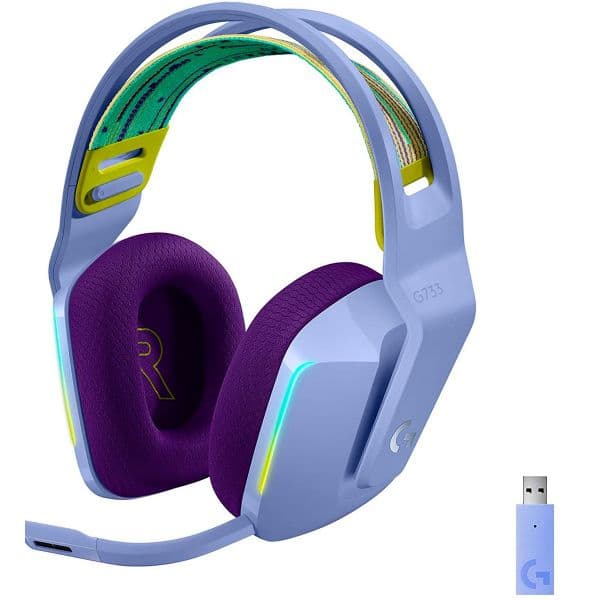 Logitech G733 Headset Gaming Wireless Lightspeed RGB Lilás - 981-000890