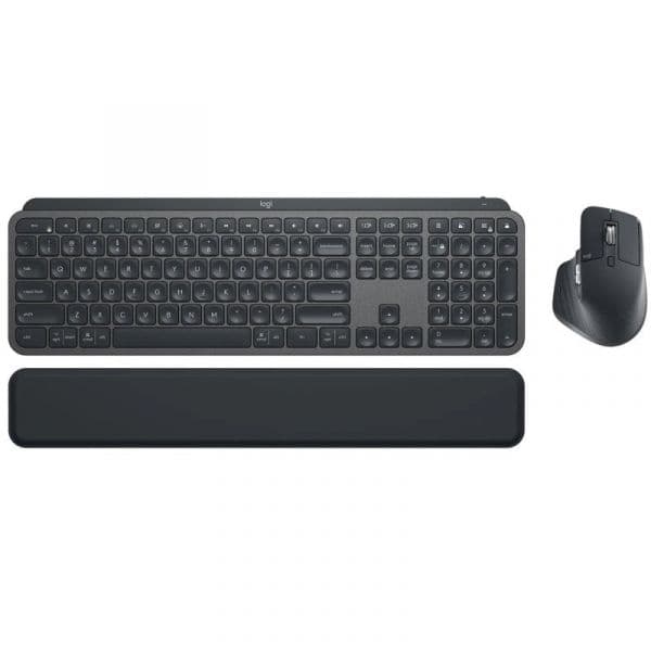 Teclado Logitech MX Keys S Combo e Rato Sem Fios Bluetooth com Apoio para Pulsos Grafite (Teclado Espanhol)