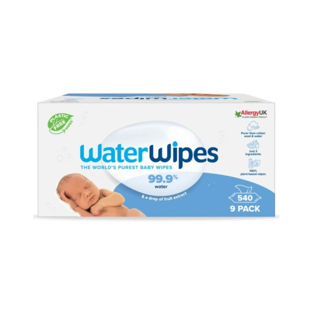 WaterWipes Toalhitas Biodegradáveis 9x60 Unidades