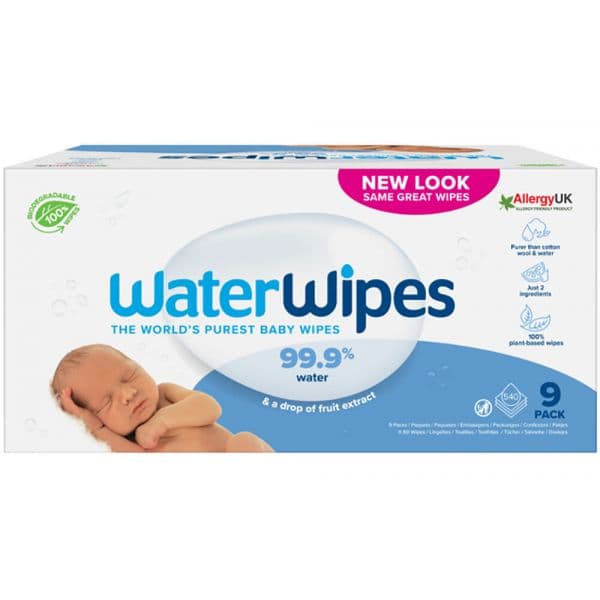 WaterWipes Toalhitas Biodegradáveis 9x60 Unidades