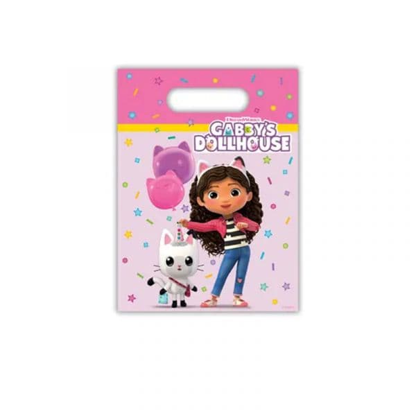 Decorata Party Sacos para Lembranças de Festa / Party Bags Gabby's Dollhouse (6UN - 16x22cm)