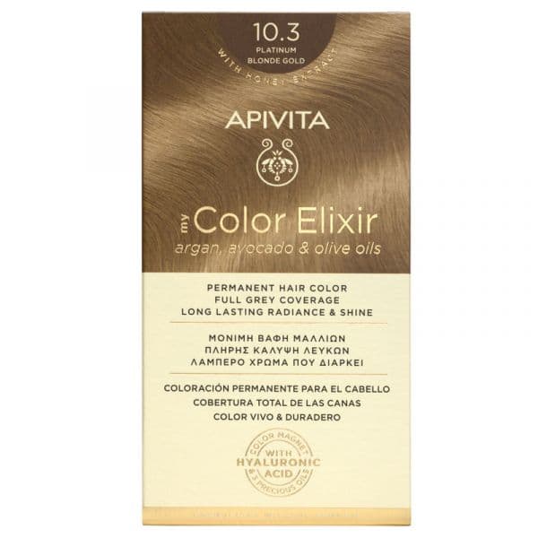 Apivita My Color Elixir Coloração Tom 10.3 Rubio Platino Dorado