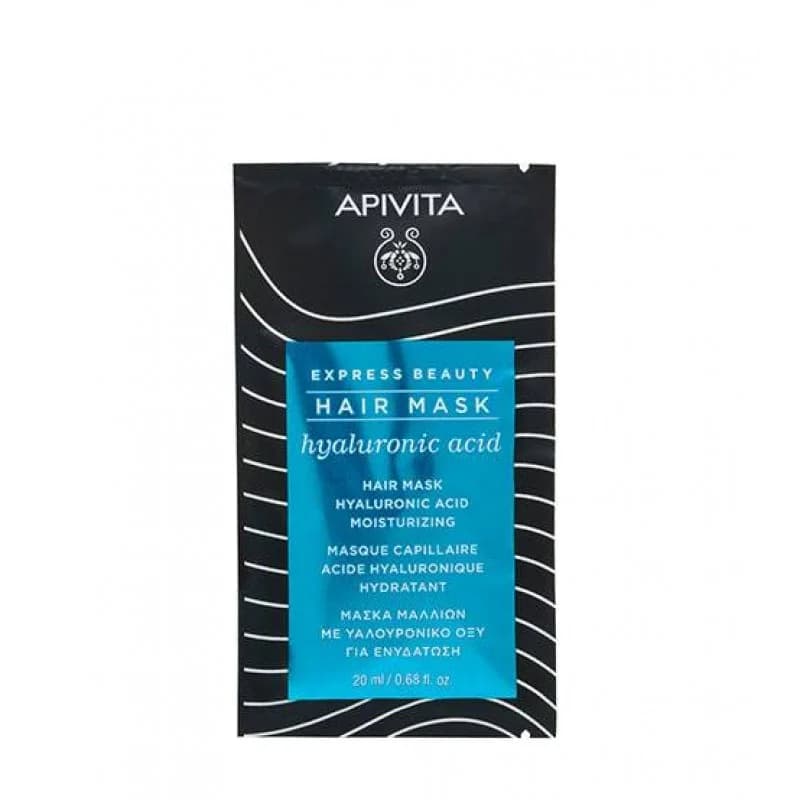 Apivita Express Beauty Máscara Capilar Hyaluronic Acid 20mL – Hidratação & Suavidade