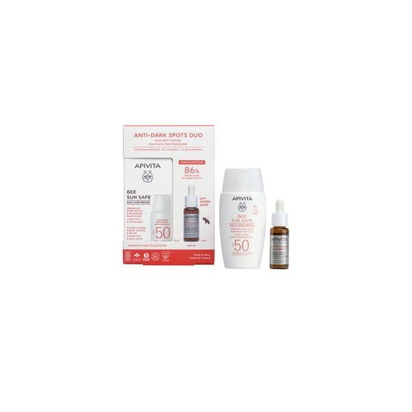 Protetor Solar Apivita Bee Sun Safe Reparação Antienvelhecimento Fluído SPF50 50ml + Sérum 10ml