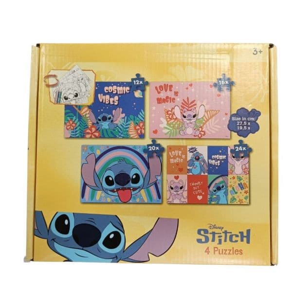 Stitch Conjunto 4 Puzzles + 3 Anos