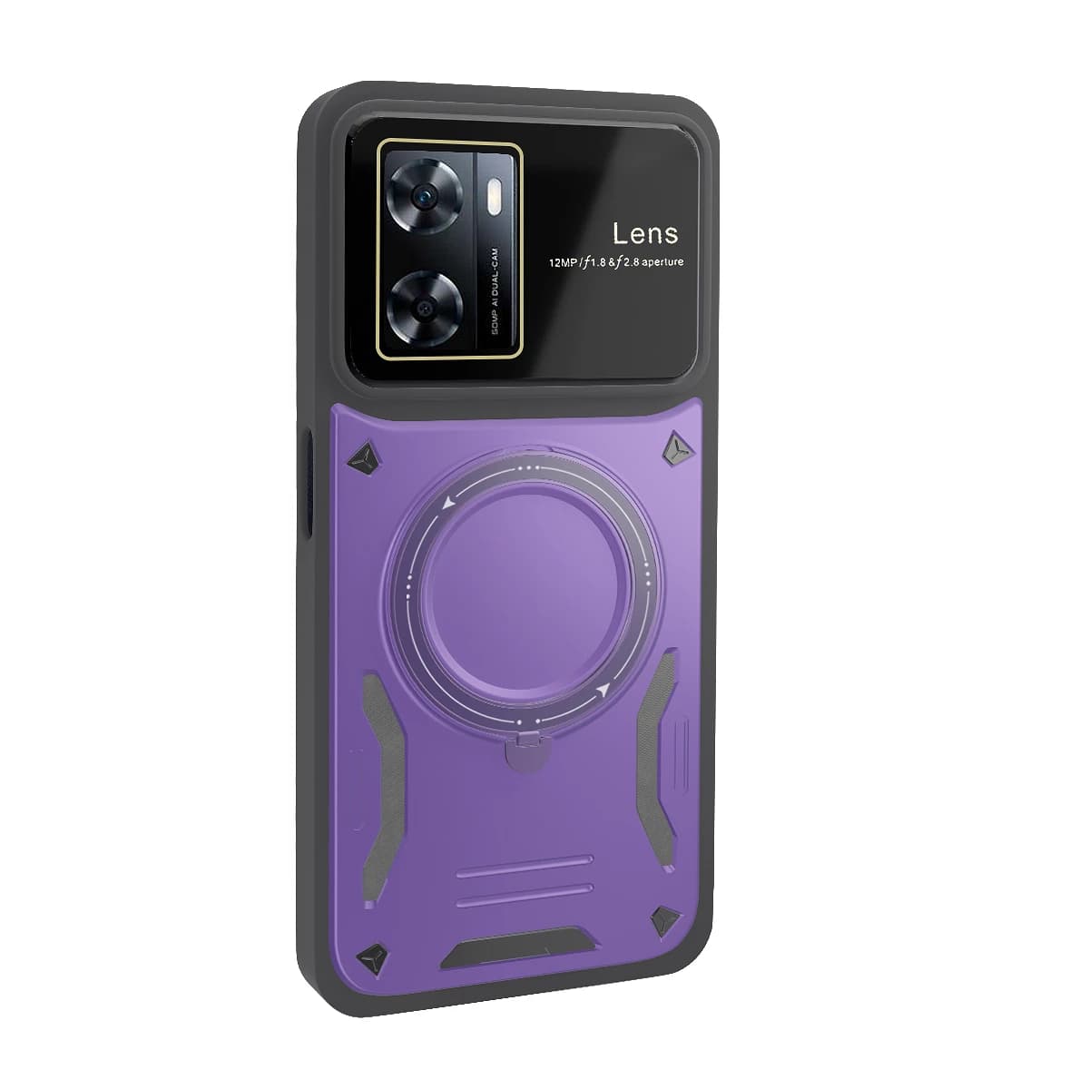 Capa Cover Lens com Anel Oppo A57/ A57S/ A77 Roxo