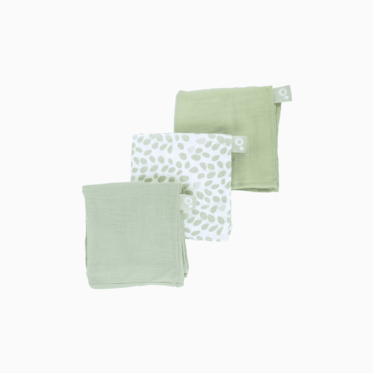 Doomoo Pack 3 Musselinas 70x70cm Lovely Leaves Green