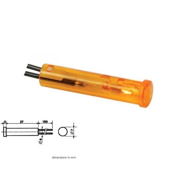 Velleman Luz Piloto Redondo 220v Âmbar - CRAF220A