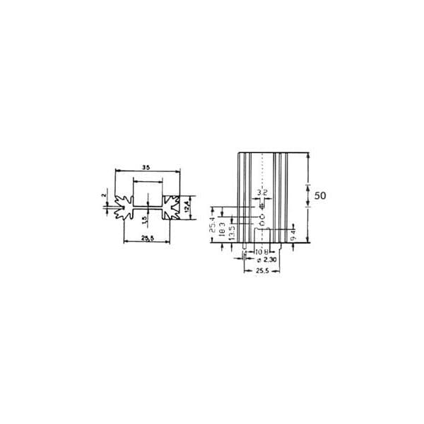 Velleman Dissipador de Calor TO220 6°C/W com Pinos - ML73/50P