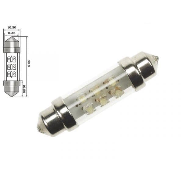 Velleman Lâmpada P/ Automóvel 12v 6 Leds Branco 2x Hq Power - Acll03w