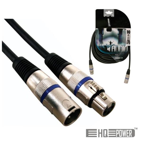 Velleman Cabo de Audio Profissional XLR Macho para XLR Fêmea de 10m Black - PAC123