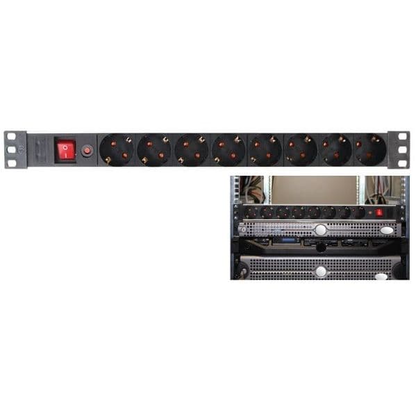 Perel Extensão Octupla para Rack 19" com Interruptor (2,15 Mts) - EBP08PDU-G
