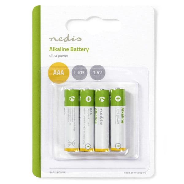 Nedis Pilhas Alcalinas BAAKLR034BL 1.5V LR03 AAA 4 Un.