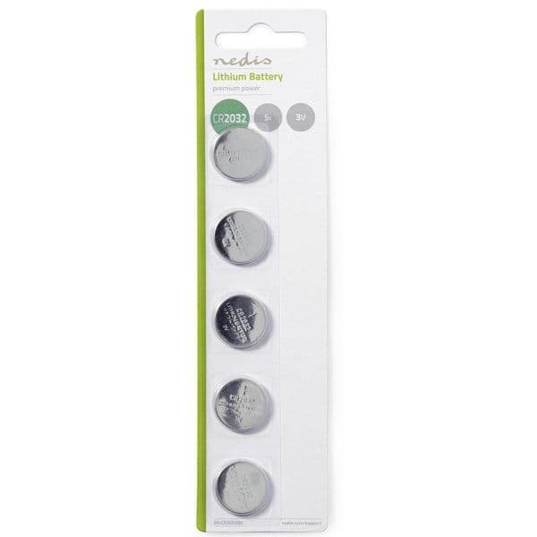 Nedis Pilhas de Botão de Lítio BALCR20325BL 3V CR2032 5 Un.