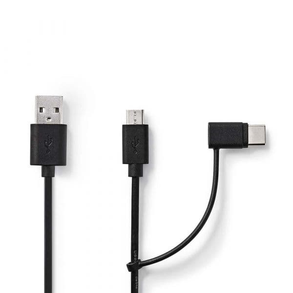 Nedis Cabo Usb 2 Em 1 - Microusb/type-c - CCGP60610BK10