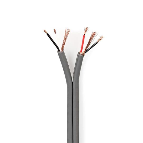 Nedis Cabo de Audio Compensado | 2x (2x 0,16 mm²) 100 m En Bobina Gris