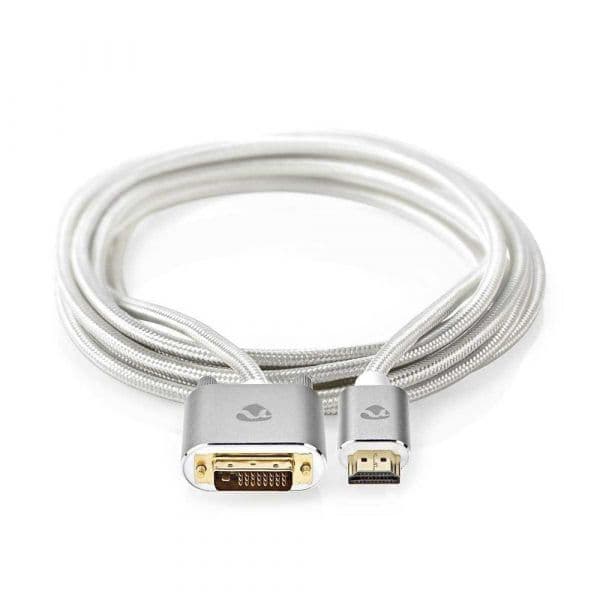 Nedis CCTB34800AL20 Adaptador de Cabo de Vídeo 1m Hdmi Type a Dvi-D Prateado