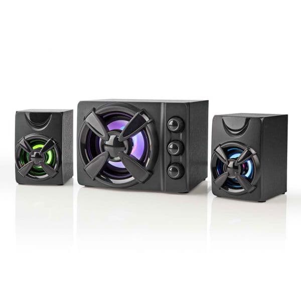Nedis Coluna Gaming 2.1 33W com Subwoofer Luzes LED - GSPR31021BK
