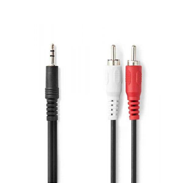Nedis CAGL22200BK30 Cabo de Áudio 3m 3.5mm 2 X Rca Preto