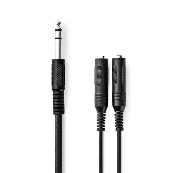 Nedis CAGB23110BK02 Cabo de Áudio 20cm 6.35mm 2 X 6.35mm Preto